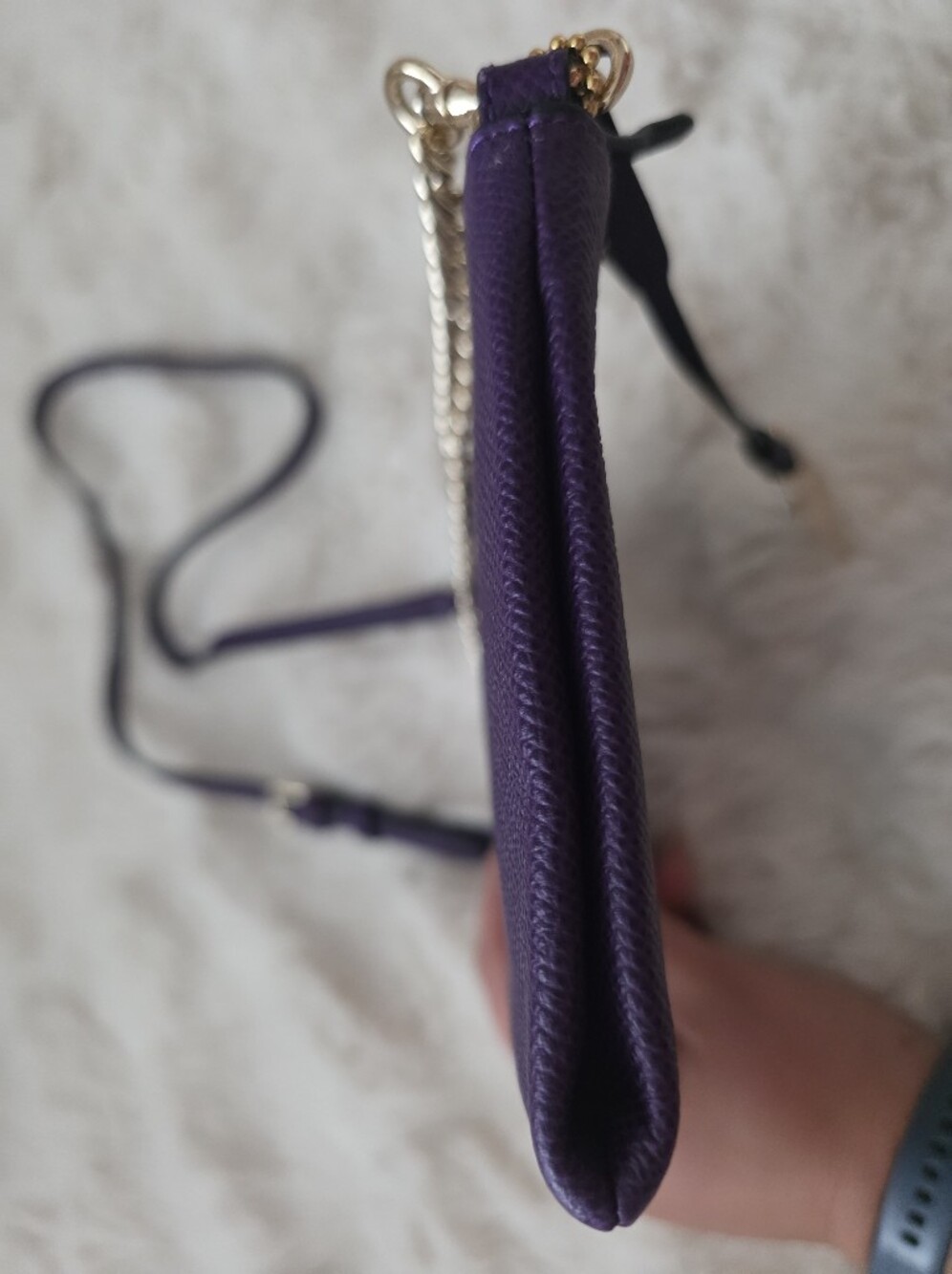 Coach Purple Genuine Leather Kylie Crossbody Bag With Gold Accents 52385 - Picture 11 of 13